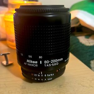 Nikon Af Nikkor 80-200mm fairly used. It is missing the caps though